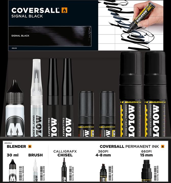 Produktbild Molotow Display Coversall Set Marker Collection (Signalschwarz, 33 x)