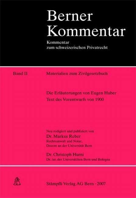 Produktbild Berner Kommentar. Kommentar zum schweizerischen Privatrecht / Materialien zum Zivilgesetzbuch Band (Deutsch, Christoph Hurni, 2008)