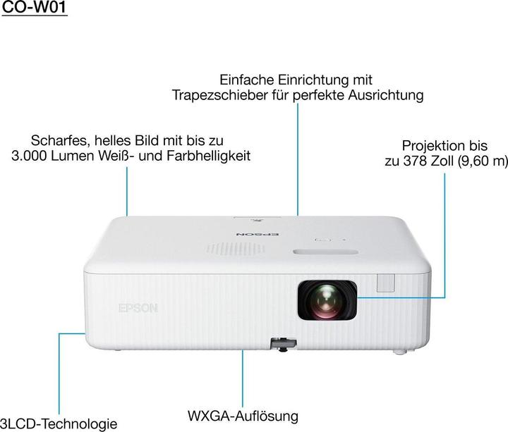 Immagine prodotto Epson CO-W01 (WXGA, 3000 lm, 1.27 - 1.71:1)