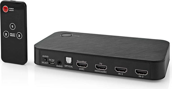 Produktbild Nedis Digital Audio Converter | 2-Weg | Anschlüsse – Eingang: DC Power / 3x HDMI™ Eingang | Anschlüs (0.06 m, Optisch)