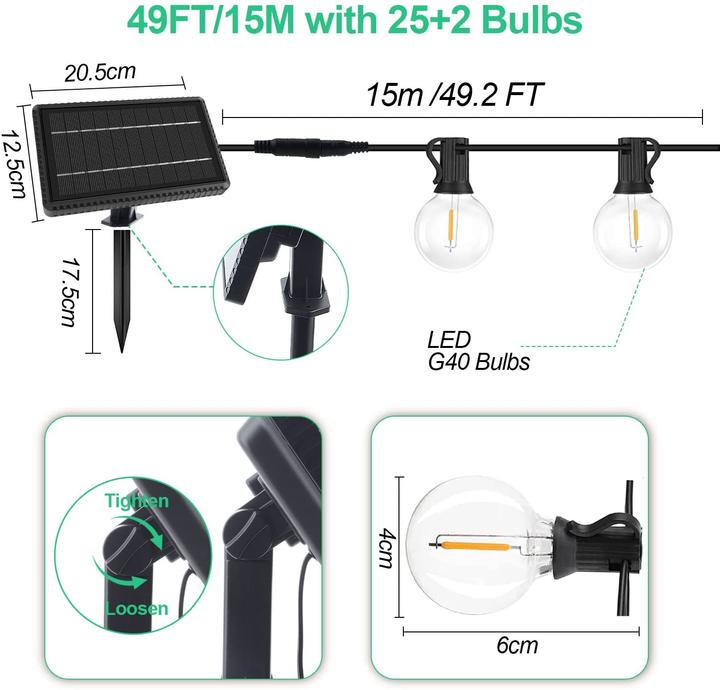 Produktbild Ghustar Solar-Lichterkette (15 m)