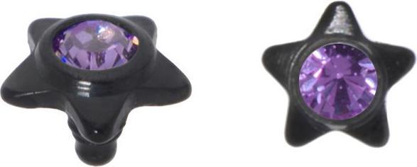 Bijouteria Dermal-Anchor Aufsatz (Kristall, PVD Beschichtung (schwarz), Titan)