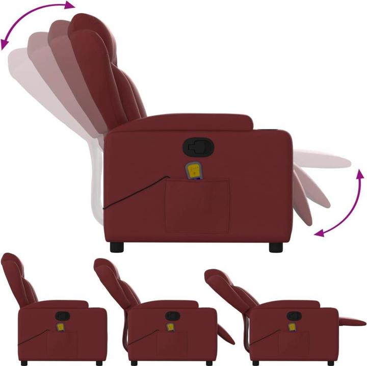 Immagine prodotto VidaXL Sedia da massaggio in similpelle rosso vino, colore: rosso vino, materiale