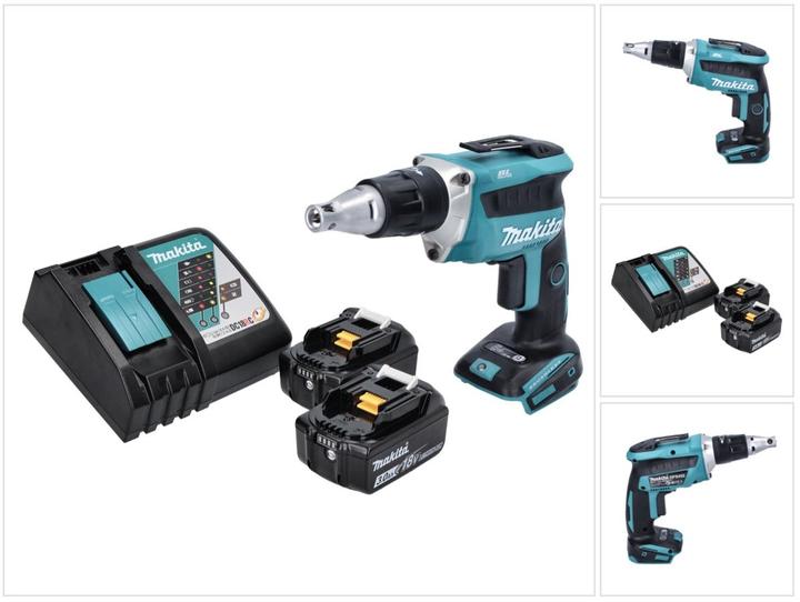 Produktbild Makita DFS 452 RF Akku Schnellbauschrauber 18 V Brushless + 2x Akku 3,0 Ah + Ladegerät (Akkubetrieb)