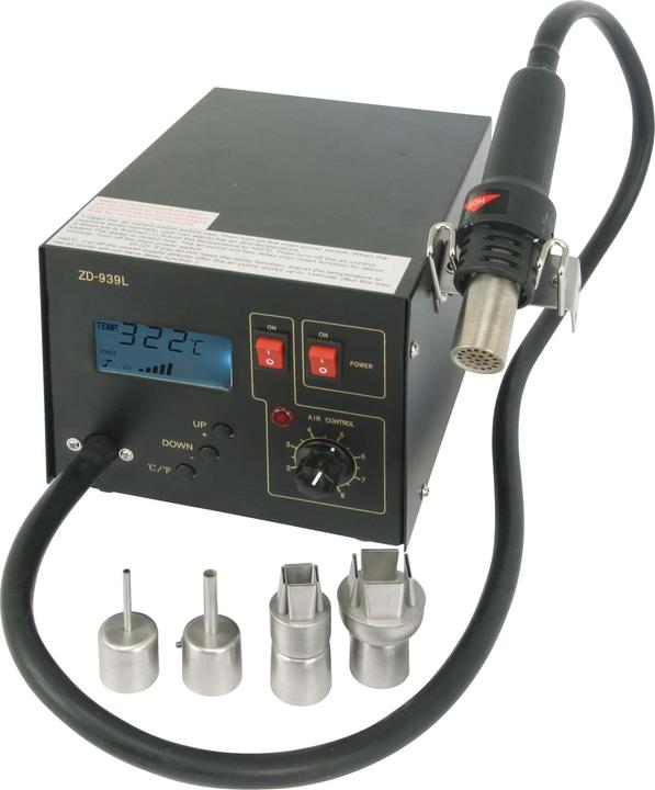 Actual product image Eneroid Soldering station ZD-939L, hot air, LCD adjustable, 4 nozzles