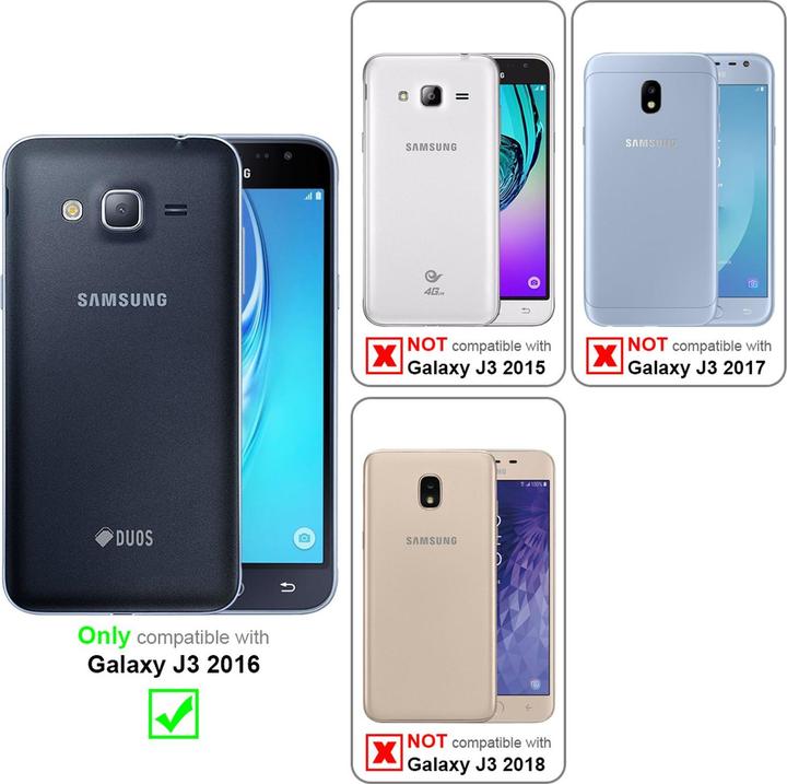 Actual product image Cadorabo TPU Matt Metallic Cover (Samsung Galaxy J3 (2016))