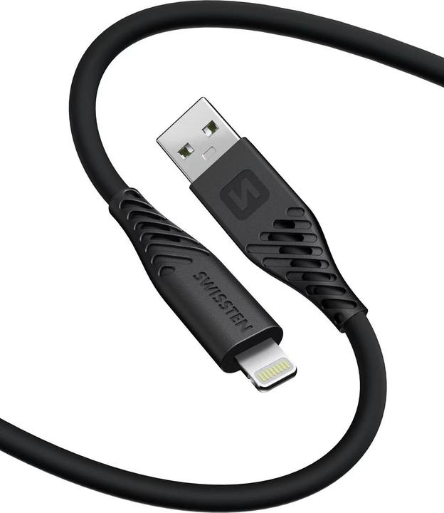 Image du produit Swissten Câble de données en silicone souple Usb / Lightning 1.5 M 60W Black (1.50 m, USB 3.2 Gen 1, 60 W)