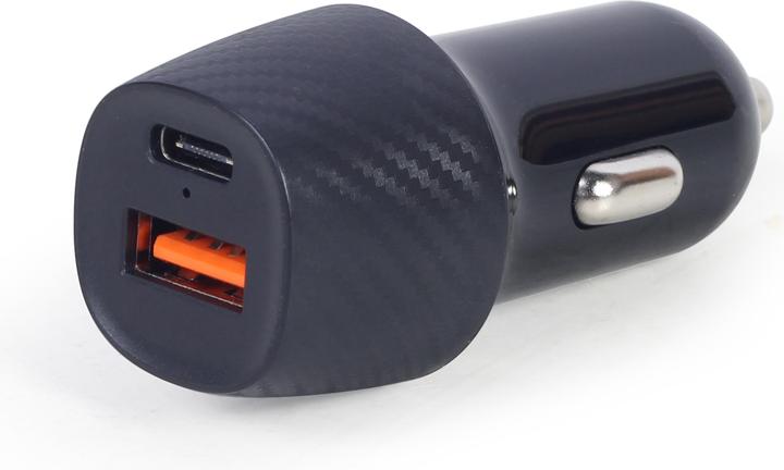 Gembird 2-Port-USB-Auto-Schnellladegerät, Typ-C PD, 18 W, schwarz