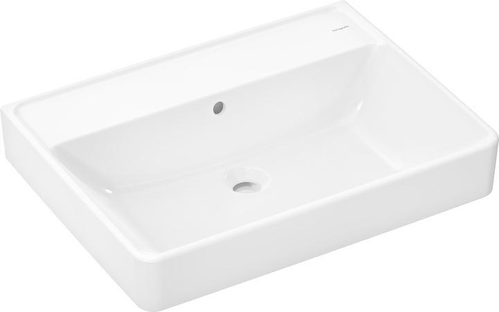 hansgrohe Xanuia Q Waschtisch, ohne Hahnloch, mit Überlauf, 650x480mm, SmartClean, weiss (680 mm, 200 mm)