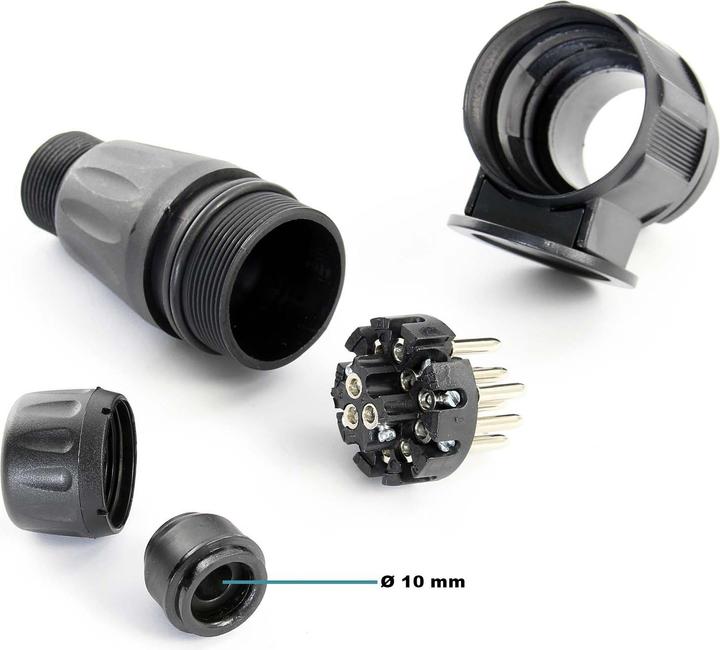 Produktbild Wiltec Anhänger Stecker 13 polig 12V Nylon KFZ PKW Wohnwagen Steckdose