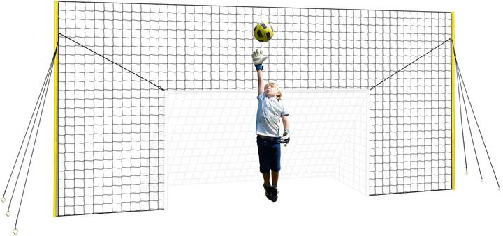 Open Goaaal Fussballtor & Abprallnetz - Fussball-Sportnetz und Trainingsgerät mit Hinterhof-Barriere