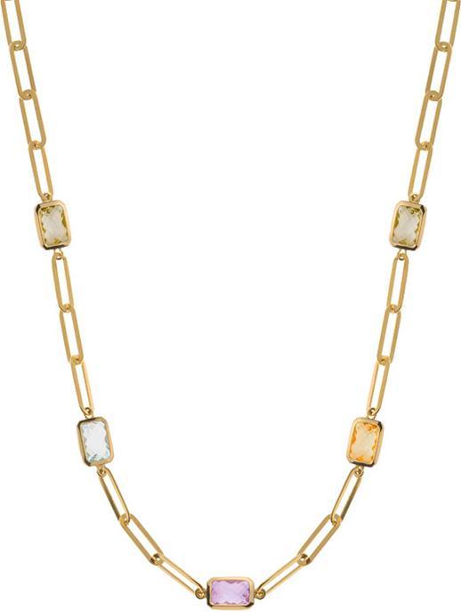Image du produit Natsumi Schmuck Collier en or jaune 18K/750 Ancre pierres de couleur 45cm (750/18 K Or jaune)