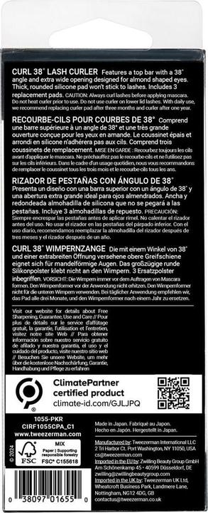 Valeurs nutritives et ingrédients Tweezerman Curl 38°