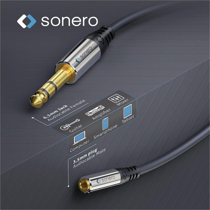 Image du produit Sonero 6,3 mm – 3,5 mm (0.25 m, jack 6.3mm, Jack 3,5 mm (AUX))