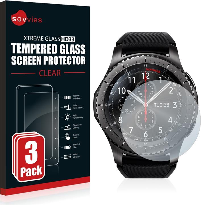 Produktbild Savvies Panzerglas Hartglas Displayschutz (Gear S3 Frontier)