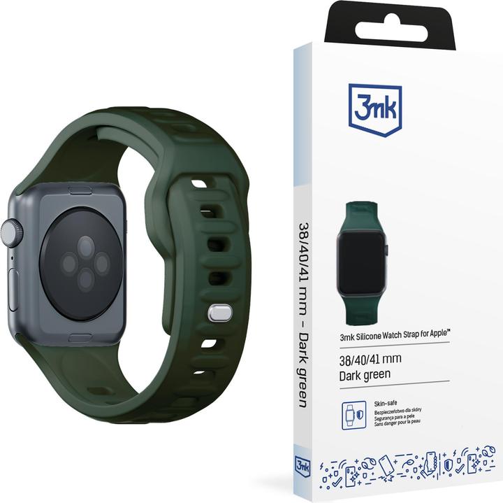 Immagine prodotto 3MK Cinturino in silicone ciemnozielony/ verde scuro dla Apple Watch 38/40/41mm (Acciaio inossidabile, Silicone)