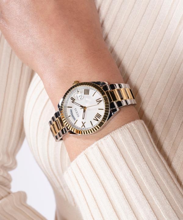 Immagine prodotto Guess P SLV CS W/ P GLD TOP PART / SUN WHT DAY/DATE DL / P SLV & GLD BRCT Orologio da polso (36 mm)