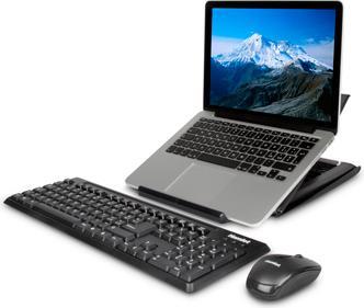 Actual product image Hamlet Tiramisu Notebook Stand. Universal Notebook Stand with Wireless Keyboard and Mouse
