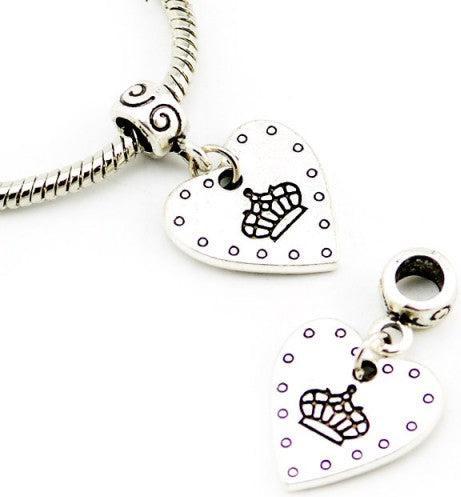 Hermex Herz love Charm Anhänger für Armband - Silbrig (Silber 925, Kupferlegierung)