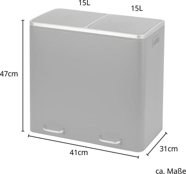 Produktbild Svita TM2X15 Treteimer, Weiss (30 l)