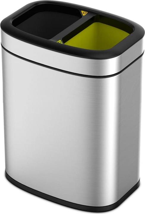 Produktbild EKO Mülltrennsystem OLI-Cube Open Top Bin Edelstahl 2 x 10 L gebürsteter Edelstahl, mit offener Ein (20 l)