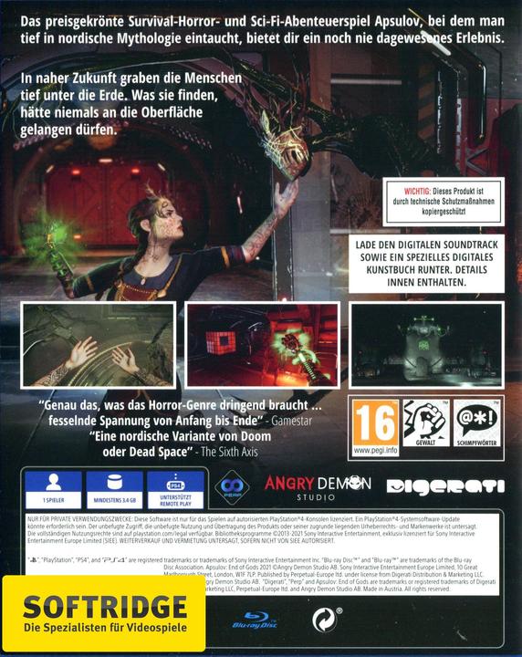 Image du produit Perp Apsulov : Fin des dieux (PS4, DE)