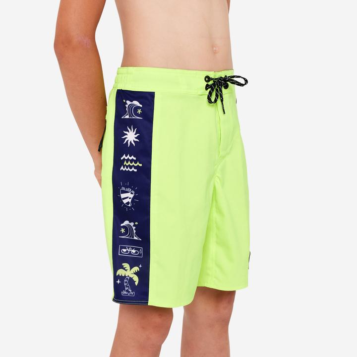 Image du produit Olaian Boardshort surf Garçon - 900 band jaune