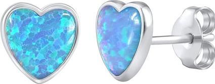 Immagine prodotto Silvego Orecchini a cuore con opali sintetici blu LPS0857B (Argento 925)