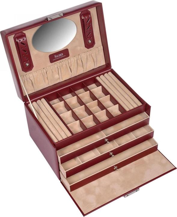 Produktbild Sacher 77.107.015043 - Schmuckkasten Lena new classic rot Leder