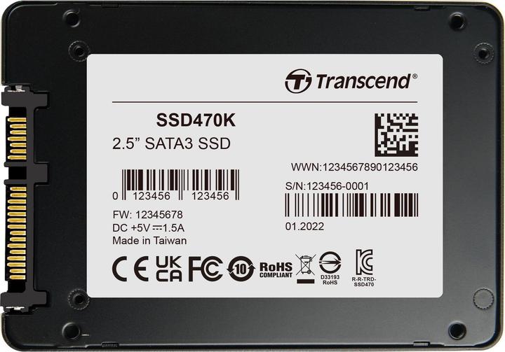 Actual product image Transcend 256GB 2.5" SSD SATA3 3D TLC BiCS5 PE: 3K (256 GB, 2.5")