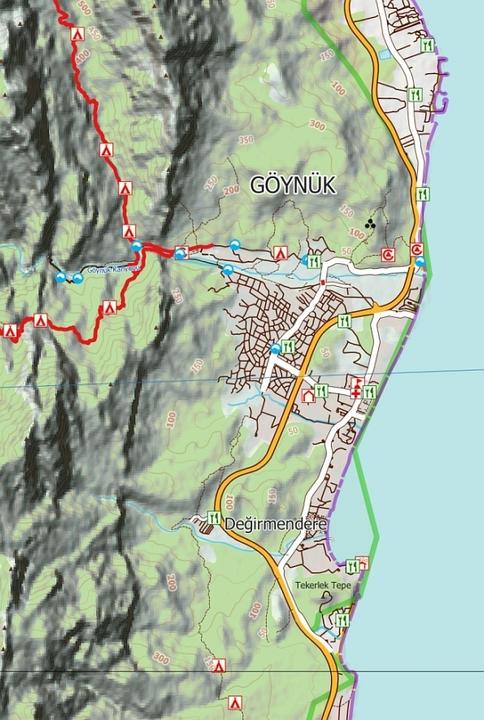 Image du produit Côte Lycienne 4 - Antalya - Voie Lycienne - Carte topographique de randonnée 1:75 000 Turquie