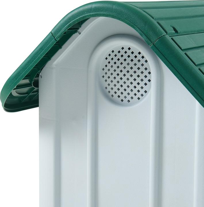 Actual product image En.Casa Hundehütte Bello 75x59x66 cm Weiss/Grün (Dog kennel)
