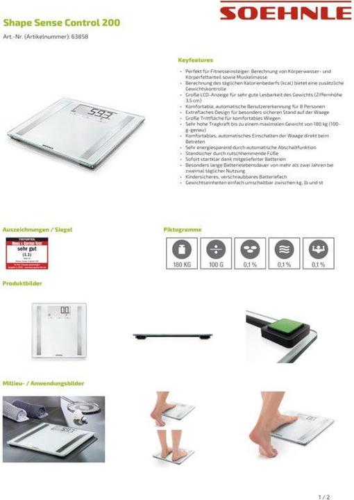 Image du produit Soehnle Échelle analytique (180 kg)