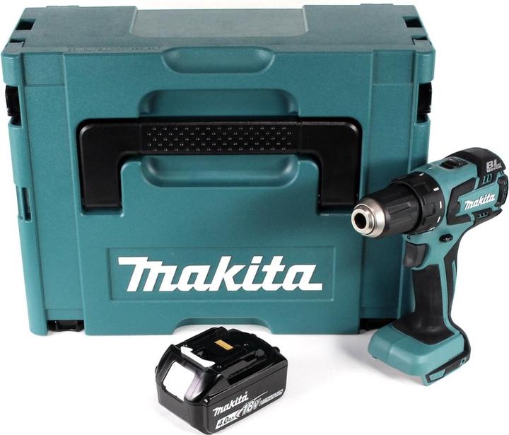Produktbild Makita DDF 459 M1J Akku Bohrschrauber 18V 45Nm im Makpac + 1x 4,0 Ah Akku - ohne Ladegerät (Akkubetrieb)