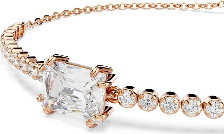 Actual product image Swarovski Matrix Tennis Armband Verschiedene Schliffe Weiss Roségold Legierungsschicht (Swarovski Metal)