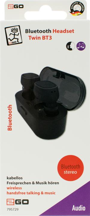 Actual product image 2GO TWIN BT Headphones Wireless In Ear Call/Music Bluetooth (80 h, Wireless)