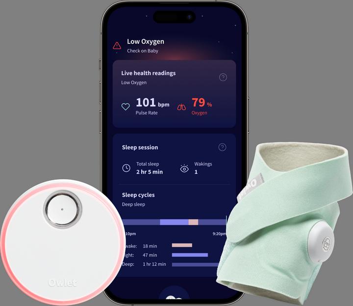 Owlet Chaussette de rêve (Babyphone Audio, 50 m)