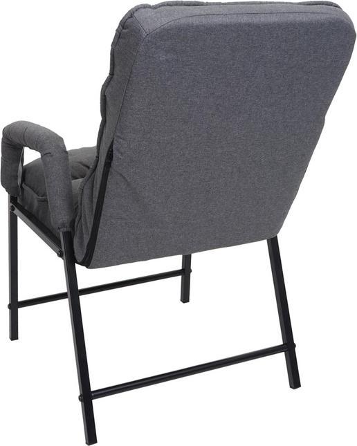 Produktbild Mendler Esszimmerstuhl HWC-K40, 160kg belastbar Rückenlehne verstellbar Metall - Stoff/Textil dunkelgrau
