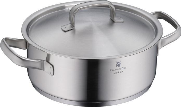 Bratentopf GOURMET PLUS Silberfarben (24 cm, Bräter + Schmortopf, Kochtopf, Edelstahl)