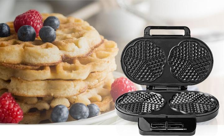 Actual product image Nedis Waffle iron 2 x 5 Heart shaped waffles 12 cm 1200 W plastic/metal (EU plug)