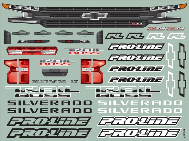 Actual product image Proline Body Chevy Silverado Z71 2019 unpainted, 1:10