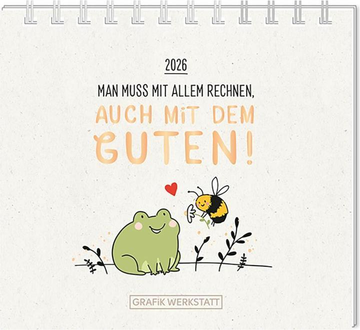Actual product image Mini-Kalender 2026 Man muss mit allem r (11 x 10 cm, Hardcover, German)