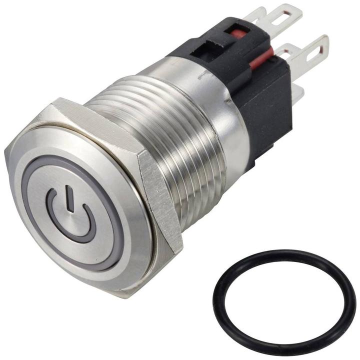 Actual product image Tru Components TC-12647420 Pressure switch 250 V/AC 3 A 1 x Off/(On) IP65 Green r