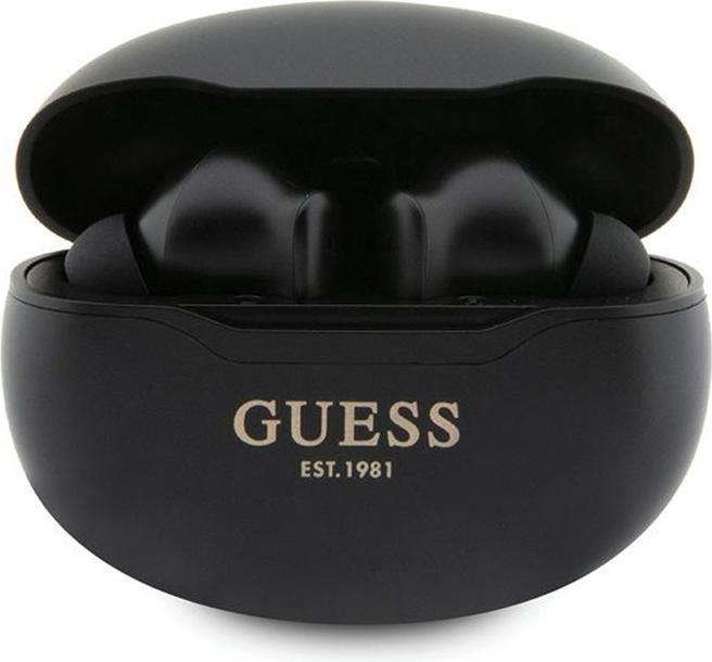 Guess słuchawki Bluetooth GUTWST50EK TWS + stacja dokująca czarny/black Classic EST (6 h, Sans fil)