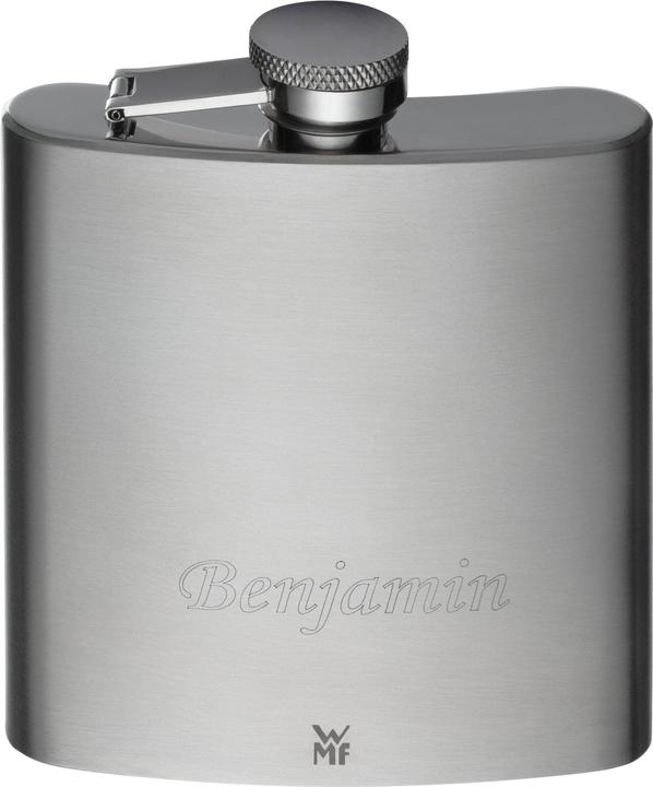 Produktbild WMF Flachmann Set 6tlg mit Schnapsgläser Trichter Manhattan Edelstahl mattiert (200 ml)