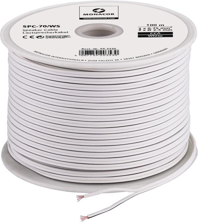 Immagine prodotto Monacor Cavi per altoparlanti Economia Qualità (100 m, 0.75 mm².)