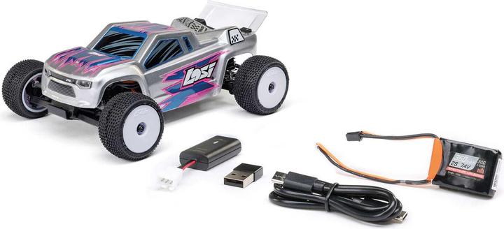 Produktbild Losi Micro-T 2S 1/28 2WD RTR Stadium Truck (Akku & Ladegerät enthalten), Silber (RTR Ready-to-Run)
