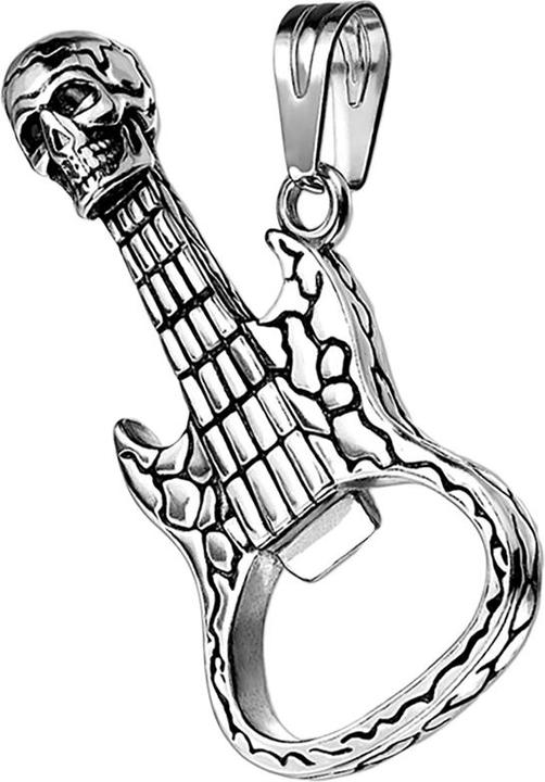 Star Piercing Anhänger silber Totenkopf Gitarre (Chirurgenstahl 316L)