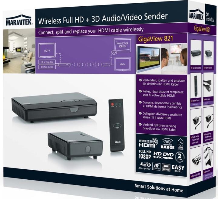 Actual product image Marmitek GigaView 821, wireless video transmission FullHD, 3D (25 m, HDMI CEC)