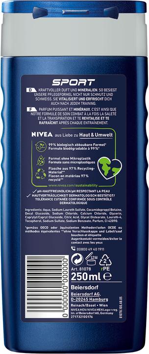 Produktbild NIVEA MEN Pflegedusche Sport (250 ml)